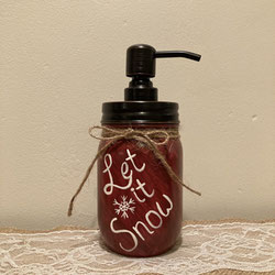 Let it Snow rustic soap dispenser