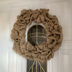 Burlap Wreath on front door